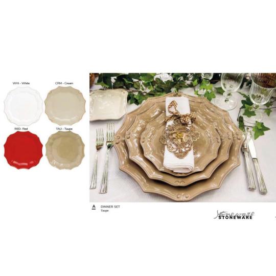 casalfina vintage taupe bezs elegans unnepi mediterran country klasszikus elegans etkeszlet keszlet eskuvoi ajandek terites konyha keramia porcelan melytanyer leveses tanyer lapostanyer balaton.JPG